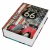 LEAN TOYS Caja fuerte libro con llave caja de caudales pequeña Route 66
