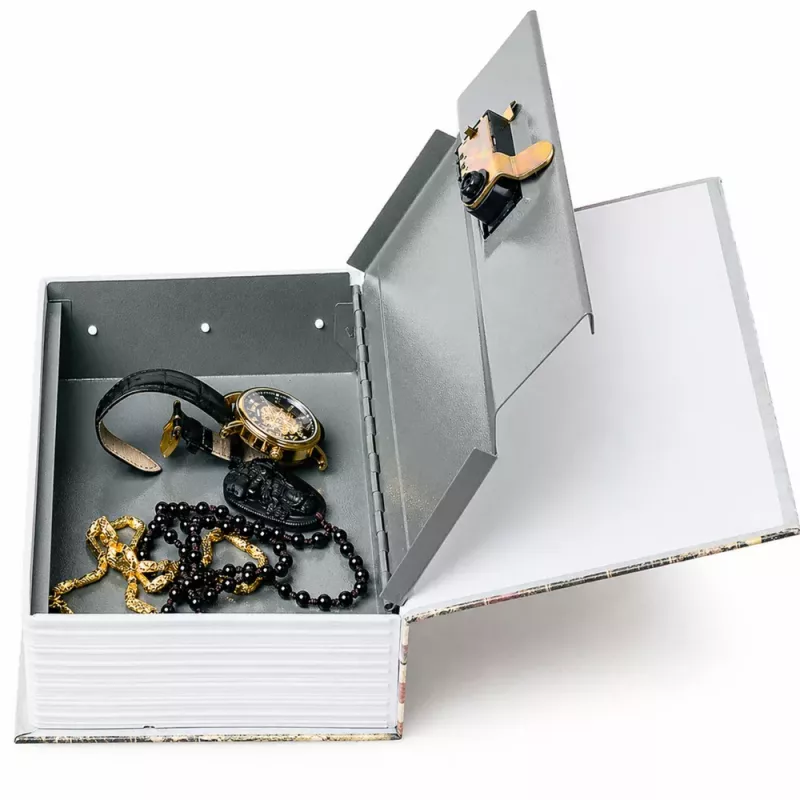 LEAN TOYS Caja fuerte libro con llave caja de caudales pequeña Route 66