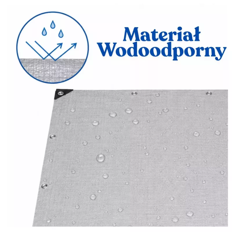 LEAN Lona impermeable reforzada protectora resistente a la lluvia gris 2x4 m