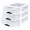 LEAN Organizador multifunción 3 cajones recipiente de plástico blanco