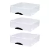 LEAN Organizador multifunción 3 cajones recipiente de plástico blanco
