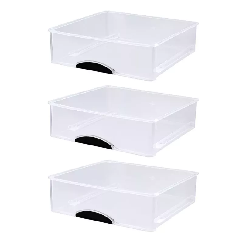 LEAN Organizador multifunción 3 cajones recipiente de plástico blanco