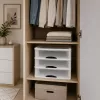 LEAN Organizador multifunción 3 cajones recipiente de plástico blanco
