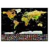 LEAN Póster rascable mapa del mundo para viajeros 82 x 59 cm