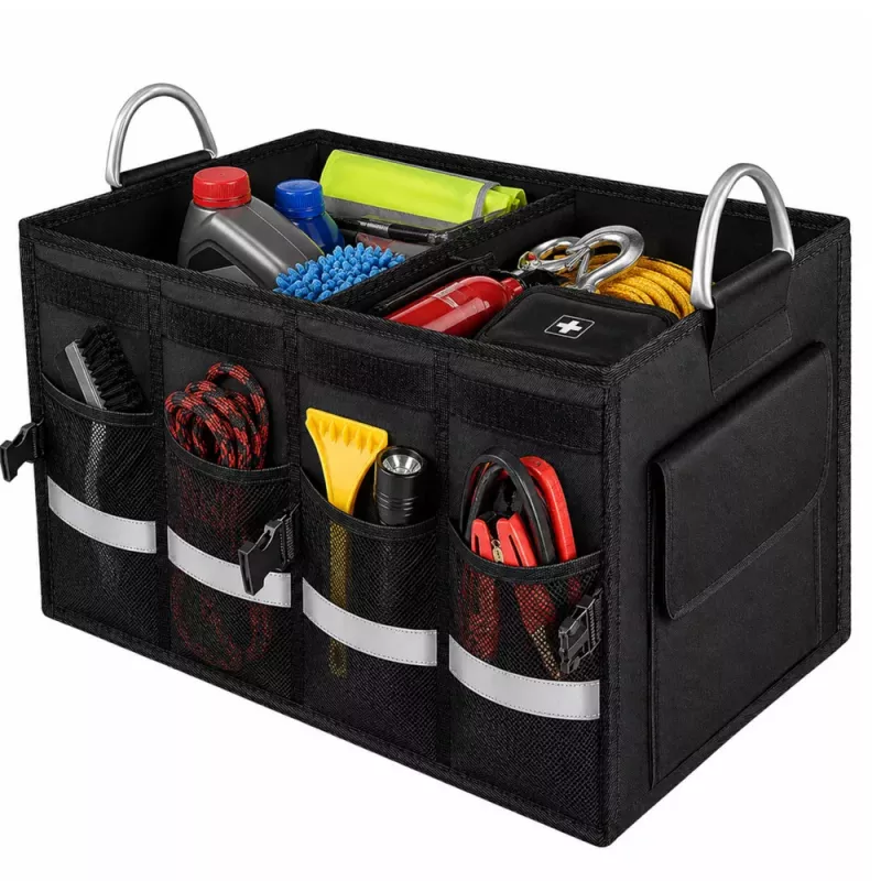 LEAN Organizador de maletero plegable grande negro 50L