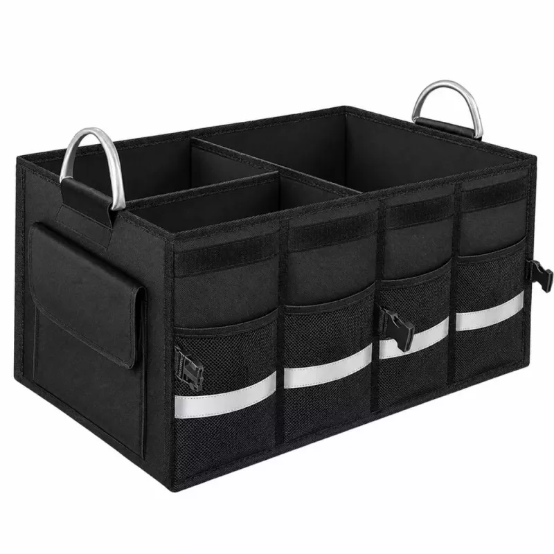 LEAN Organizador de maletero plegable grande negro 50L