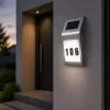 LEAN Lámpara de pared LED solar con iluminación de número de casa acero inoxidable