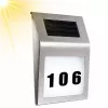 LEAN Lámpara de pared LED solar con iluminación de número de casa acero inoxidable
