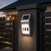 LEAN Lámpara de pared LED solar con iluminación de número de casa acero inoxidable
