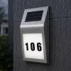 LEAN Lámpara de pared LED solar con iluminación de número de casa acero inoxidable