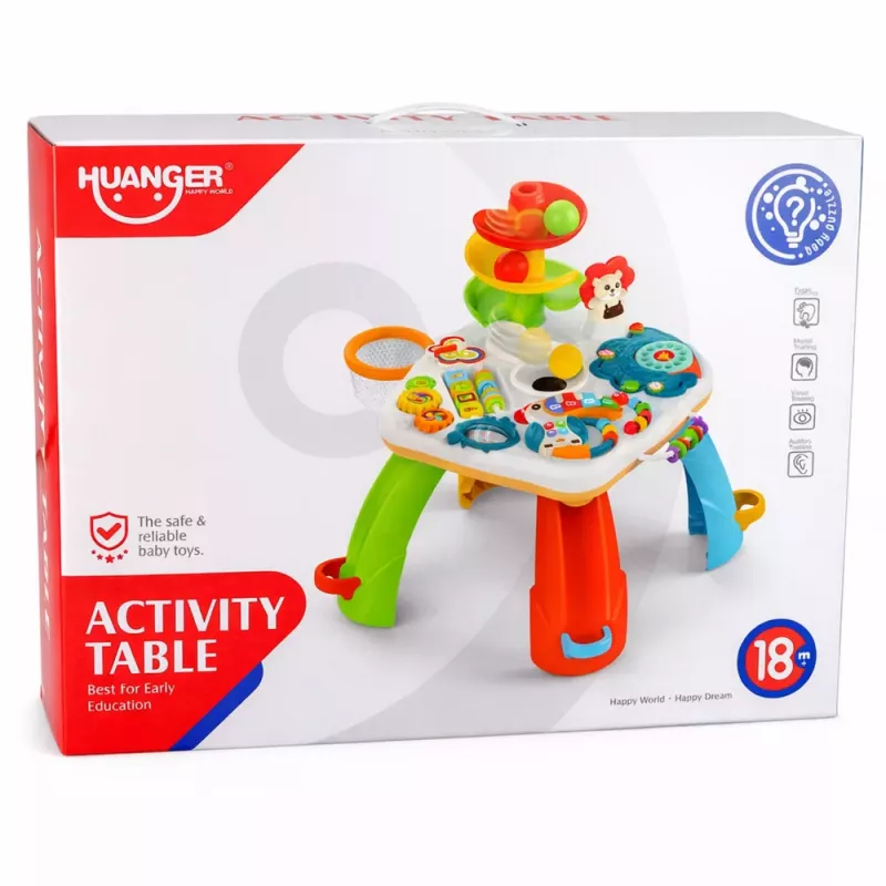 LEAN TOYS Mesa de aprendizaje piano interactivo tobogán para bolas móvil eléctrico