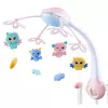 LEAN TOYS Proyector cuna carrusel 2 en 1 melodías sonidos de animales mando a distancia rosa