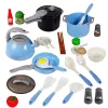 LEAN TOYS Set de utensilios de cocina ollas sartén cazo accesorios azul 32 piezas