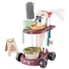 LEAN TOYS Set de limpieza infantil con carrito, mopa, cubo, aspirador, 26 piezas