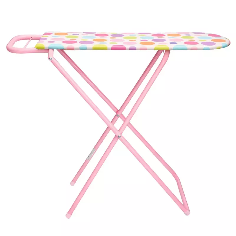 LEAN TOYS Tabla de planchar de juguete plegable de metal para niños Dots 61 cm