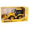 LEAN TOYS Maquinaria de construcción excavadora cargadora bulldozer con motor, luces, sonidos - amarillo