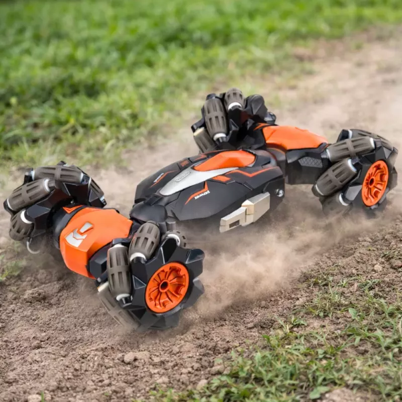 LEAN TOYS Coche RC teledirigido drift acrobacias twist naranja 1:16
