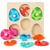 LEAN TOYS Puzzle de madera dinosaurios en huevos juego educativo de memoria