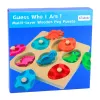 LEAN TOYS Puzzle de madera dinosaurios en huevos juego educativo de memoria