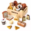 LEAN TOYS Set de mini panadería de madera con pan y velcro en caja 10 uds.