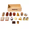LEAN TOYS Set de mini panadería de madera con pan y velcro en caja 10 uds.
