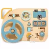 LEAN TOYS Tablero de motricidad de madera sensorial volante interruptores palancas