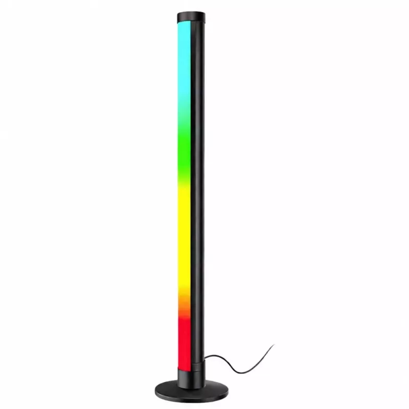 LEAN Lámpara de pie de esquina LED RGB con modo música, mando a distancia, app, 90 cm