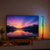 LEAN Lámpara de pie de esquina LED RGB con modo música, mando a distancia, app, 90 cm