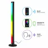 LEAN Lámpara de pie de esquina LED RGB con modo música, mando a distancia, app, 90 cm