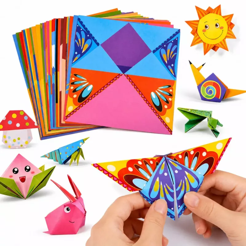 LEAN Set de origami con papel de colores y cuadernillo de instrucciones, 100 hojas