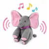 LEAN TOYS Peluche elefante interactivo mueve orejas toca melodías juego cucú