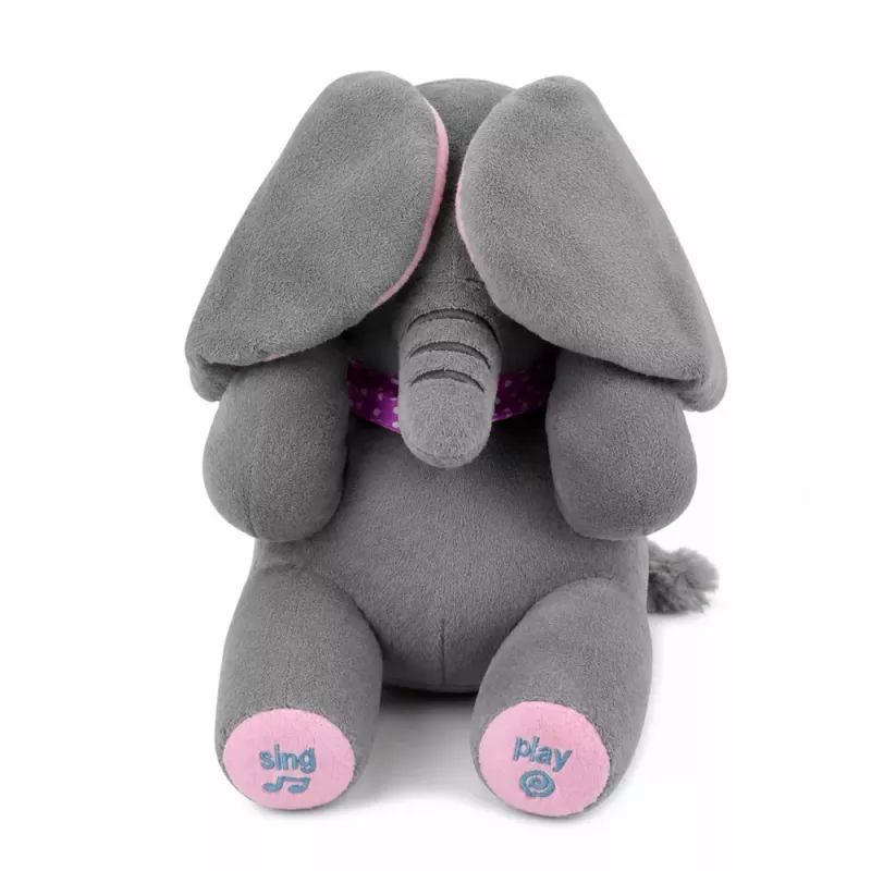 LEAN TOYS Peluche elefante interactivo mueve orejas toca melodías juego cucú
