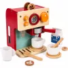 LEAN TOYS Set de cafetera de madera pequeña barista tazas accesorios