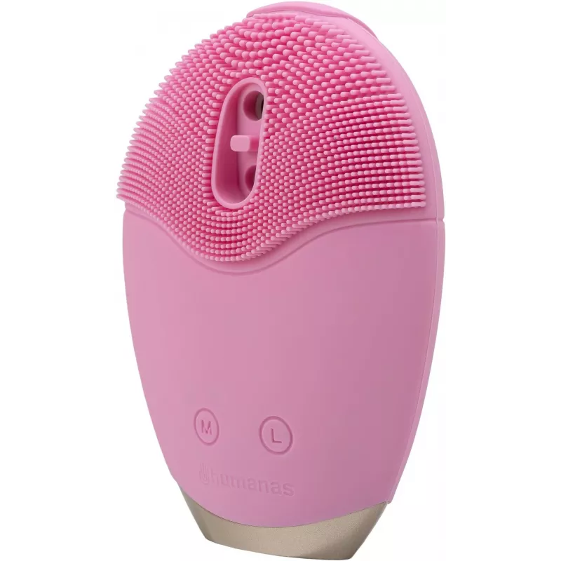 Cepillo de limpieza facial sónico Humanas Aura Foam - Rosa