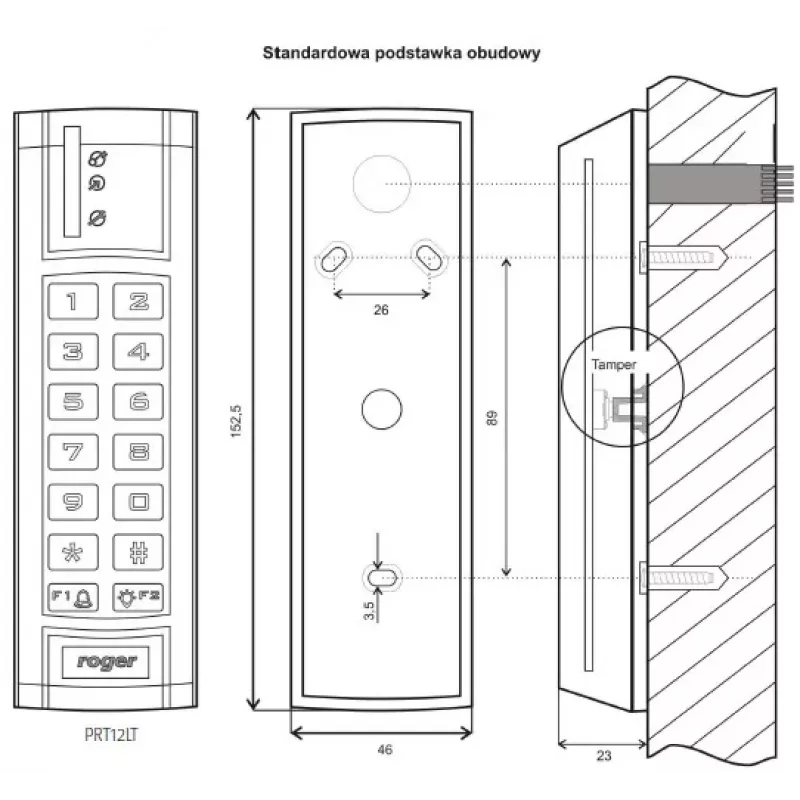 Lector de proximidad ROGER PRT12LT-G
