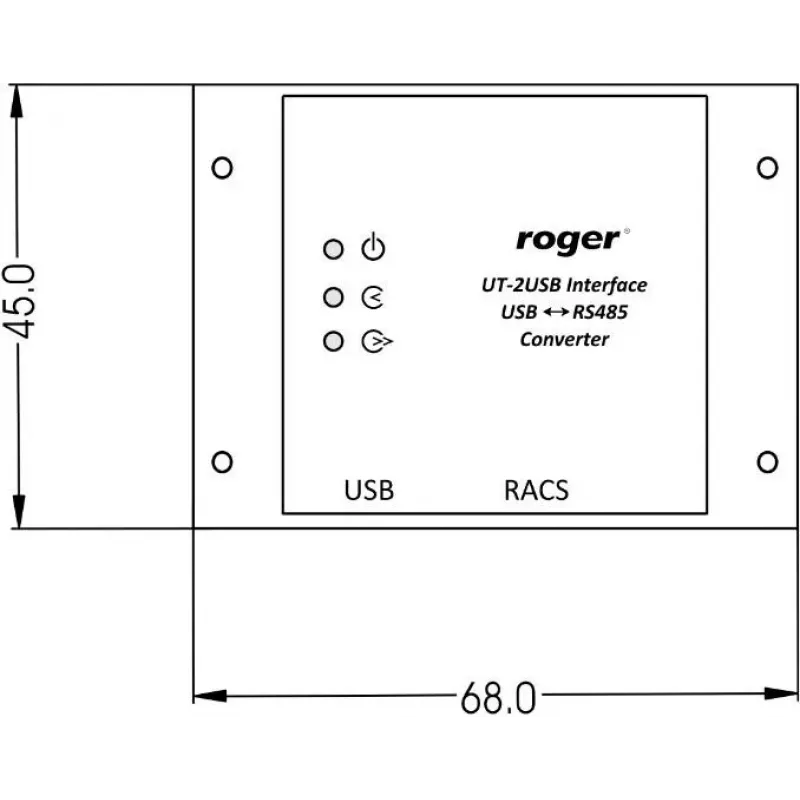 ROGER UT-2 Interfaz USB - cable de programación para accionamientos de puertas