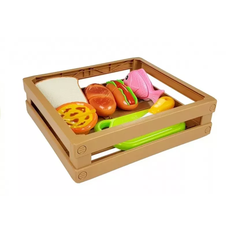 LEAN TOYS Set de perritos calientes para cortar ingredientes en una cesta