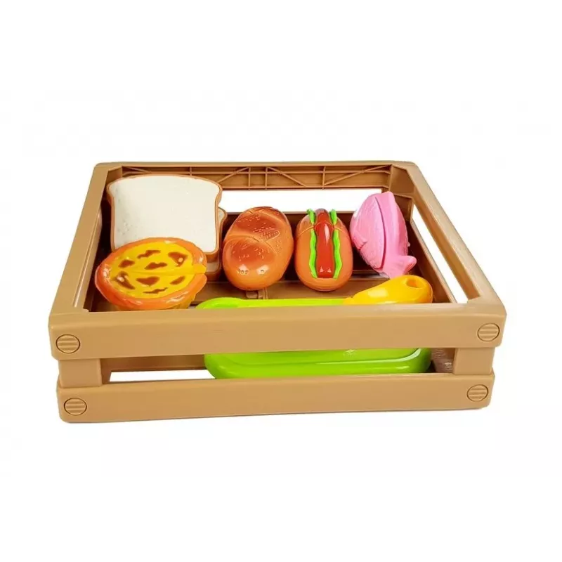 LEAN TOYS Set de perritos calientes para cortar ingredientes en una cesta