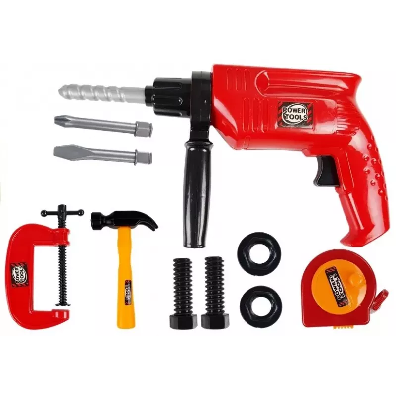LEAN TOYS Set de herramientas en maletín Taladro Tornillos Martillo