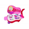 LEAN TOYS Tocador portátil con diseño de estuche de violín con espejo - Maletín de tocador de piel sintética Negro