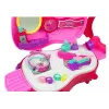 LEAN TOYS Tocador portátil con diseño de estuche de violín con espejo - Maletín de tocador de piel sintética Negro