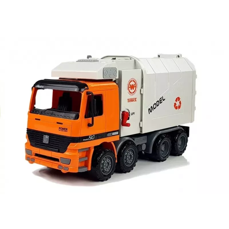 LEAN TOYS Camión de basura motorizado con contenedor