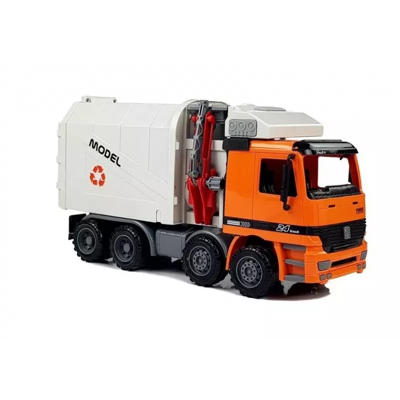 LEAN TOYS Camión de basura motorizado con contenedor