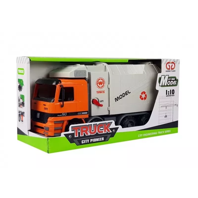 LEAN TOYS Camión de basura motorizado con contenedor