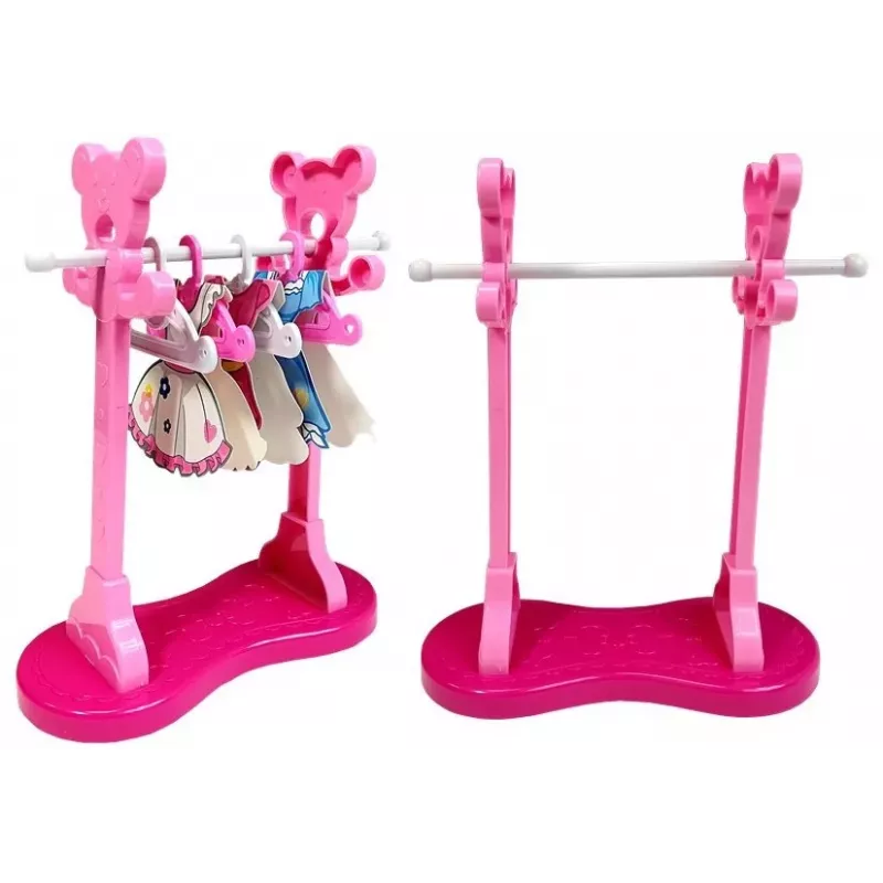 ROWE Set de planchar de juguete rosa con tabla de planchar y perchas