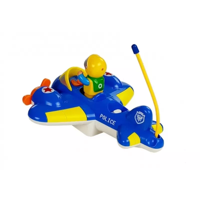 LEAN TOYS Avión R/C para bebé con mando de volante azul