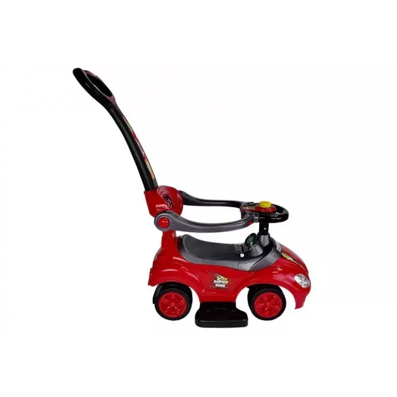 LEAN CARS Andador con empuje para niños pequeños con asa para padres Mega Car 3 en 1 rojo