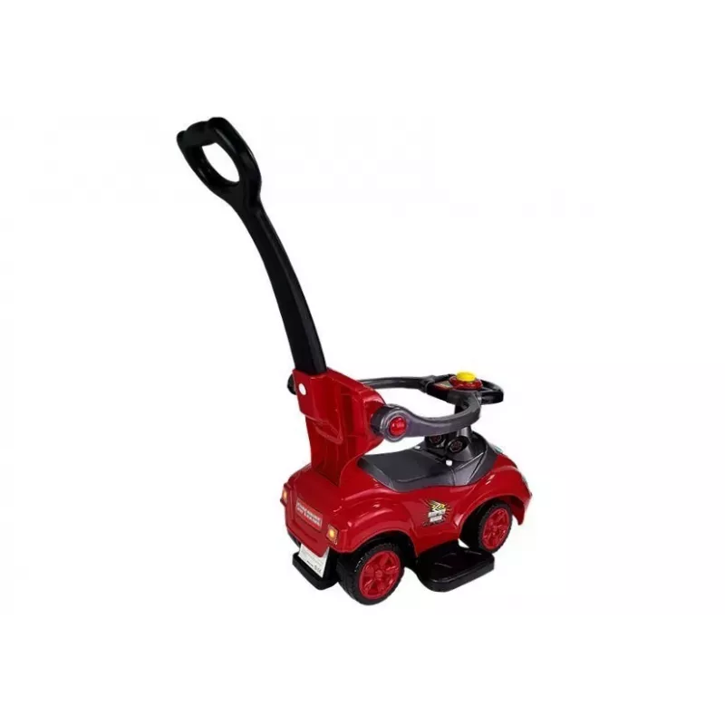 LEAN CARS Andador con empuje para niños pequeños con asa para padres Mega Car 3 en 1 rojo