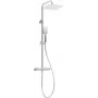 Alcachofa de ducha con grifería termostática - sistema de ducha con teleducha, cromo, cabezal de 250 mm