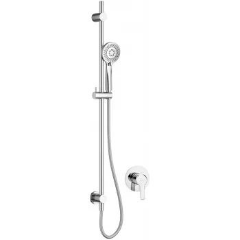 Conjunto de ducha empotrado con barra DEANTE Arnika Nero, negro mate, columna de ducha de 250mm, 2 salidas